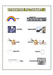 English Worksheet: SYNONYMS PICTIONARY 4