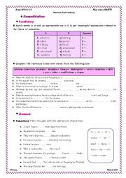 English Worksheet: Test Correction