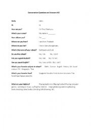 English Worksheet: Hello