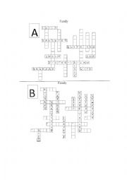 English Worksheet: Half crossword SPEAKING FLUENCY