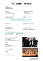 English Worksheet: Fall Out Boy - Centuries