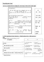 English Worksheet: Reporting past events 
