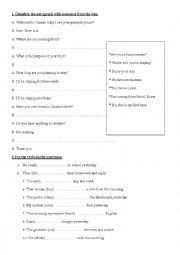 English Worksheet: Vocabulary exercices 