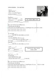 English Worksheet: Ariana Grande song