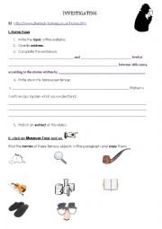 English Worksheet: Sherlock Holmes webquest