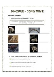 English Worksheet: Dinosaur, Disney movie