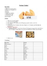 English Worksheet: Fortune Cookies