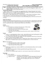 Writing Cause-Effect essay: Sample essay is provided 