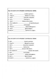 English Worksheet: Present Continuous