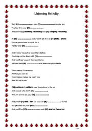 English Worksheet: Listening Activity