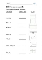 English Worksheet: 28 EU Members