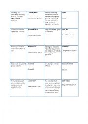 English Worksheet: Domino puzzle with words coined by Shakespeare