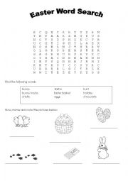 English Worksheet: Easter word search