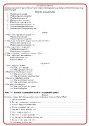English Worksheet: Exclamatory Sentences (What and How)