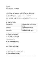 Controll about living things (3rd level) Primary 