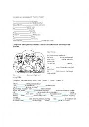 English Worksheet: to be in past