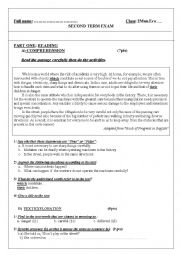 English Worksheet: 2nd exam for 2nd year management and economy