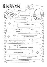 English Worksheet: Personal information.