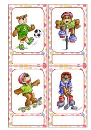 English Worksheet: Busy Bears  sport Flashcards