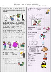 English Worksheet: The Third exam of sixth class