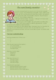 English Worksheet: The new family member