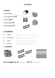 English Worksheet: Stationery