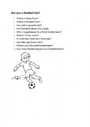 English Worksheet: Are you a football fan? 