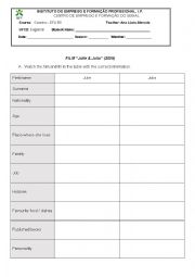 English Worksheet: Film Julia e Julie Writing a Recipe