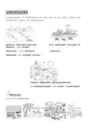 English Worksheet: TYPES OF LANDSCAPES