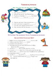 English Worksheet: Possessive Pronouns