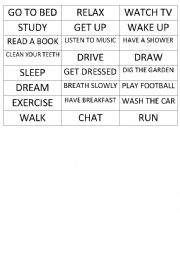 English Worksheet: Miming Game - Routines