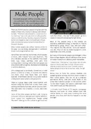 English Worksheet: Mole People