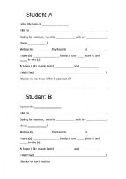 English Worksheet: Simple Conversation *Fully editable