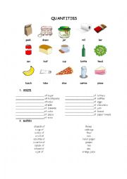 English Worksheet: Quantities