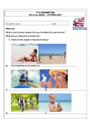 English Worksheet: Its summertime