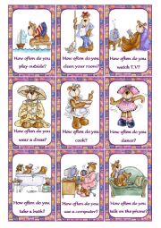 English Worksheet: How often do you...? Speaking Cards