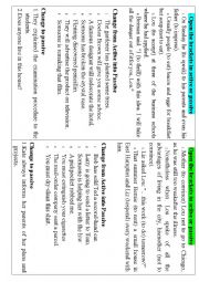 English Worksheet: Passive Voice Moving Chairs cards