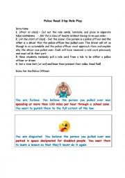 English Worksheet: Police Road Stop - A Role Play