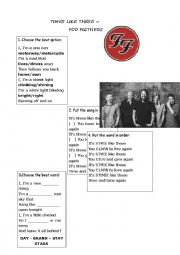 English Worksheet: Foo Fighters - Times like these