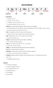 English Worksheet: NOUN PHRASE