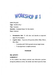English Worksheet: Speaking workshop