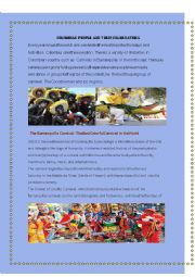 English Worksheet: Clombian People and celebrations