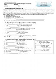 English Worksheet: simple present grammar activity