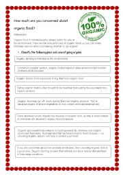 English Worksheet: How much are you concerned about  organic food? - VIDEO SESSION