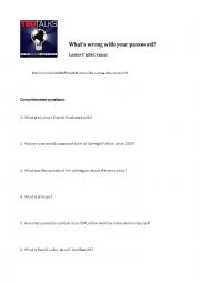 English Worksheet: Whats wrong with your password?