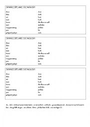 English Worksheet: Shakespeares English