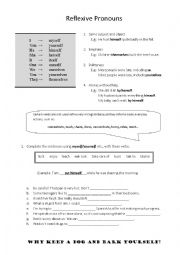 English Worksheet: Reflexive pronouns