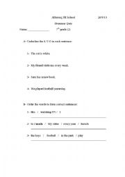 English Worksheet: Sentence Order