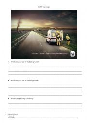 English Worksheet: WWF Campaing - Environment - Global warming