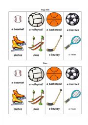 English Worksheet: Sports Bingo game